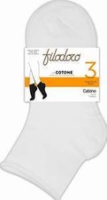 Filodoro Calzino Corto Donna Taglio Vivo in Cotone Elasticizzato 3 paia F115535