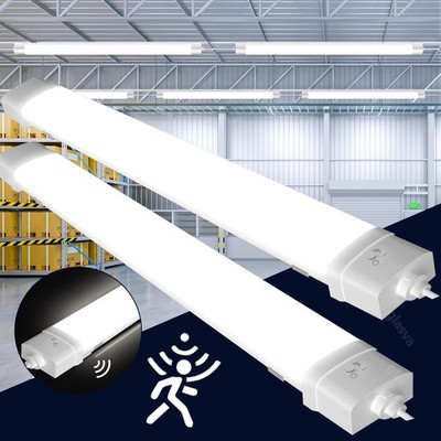 Sensor LED Feuchtraumleuchte mit Bewegungsmelder Deckenlampe Röhre Büro Garage