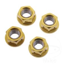 Rear Sprocket Nut Kit M10X1.25mm Alu Racing Gold 4 Pcs Fits Suzuki RG 500 86-89