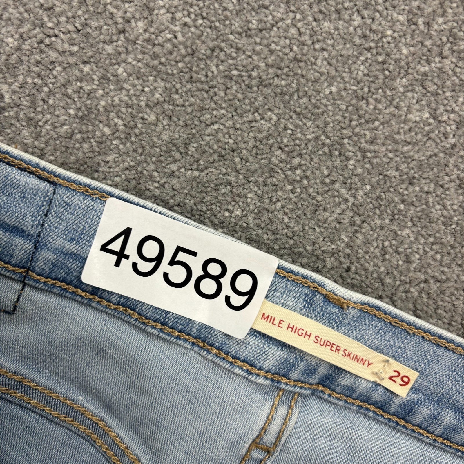 Levis Jeans Womens 28x28 Blue Denim Red Tab Light Wash Super Skinny Lady* thumbnail 6