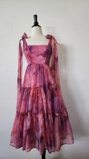 New Anthro Midi Dress New Size Small Pink Floral Coquette Wedding Formal Prom