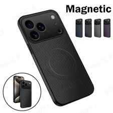 Phone Case For iPhone 17 16 Pro Max 15 14 13 17 Air Magnetic Carbon Fibre Cover