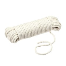 Natural Cotton Braided Rope, Strong, Low Stretch, Clothesline rope