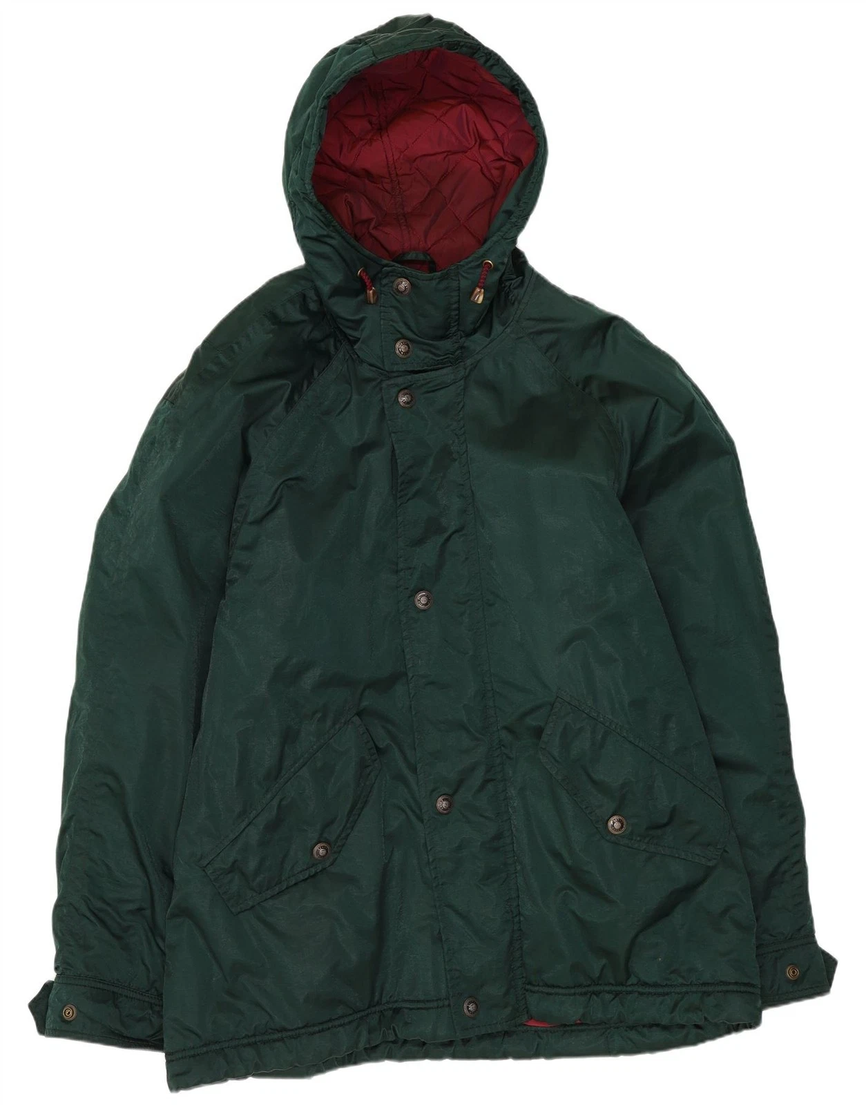 Belfe & Belfe Mens Hooded Windbreaker Jacket IT 48 Medium Green Polyester DC24