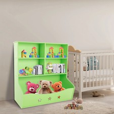 3 Tier Low Bookcase Display Shelving Storage Shelves PVC Board Unit Stand USA