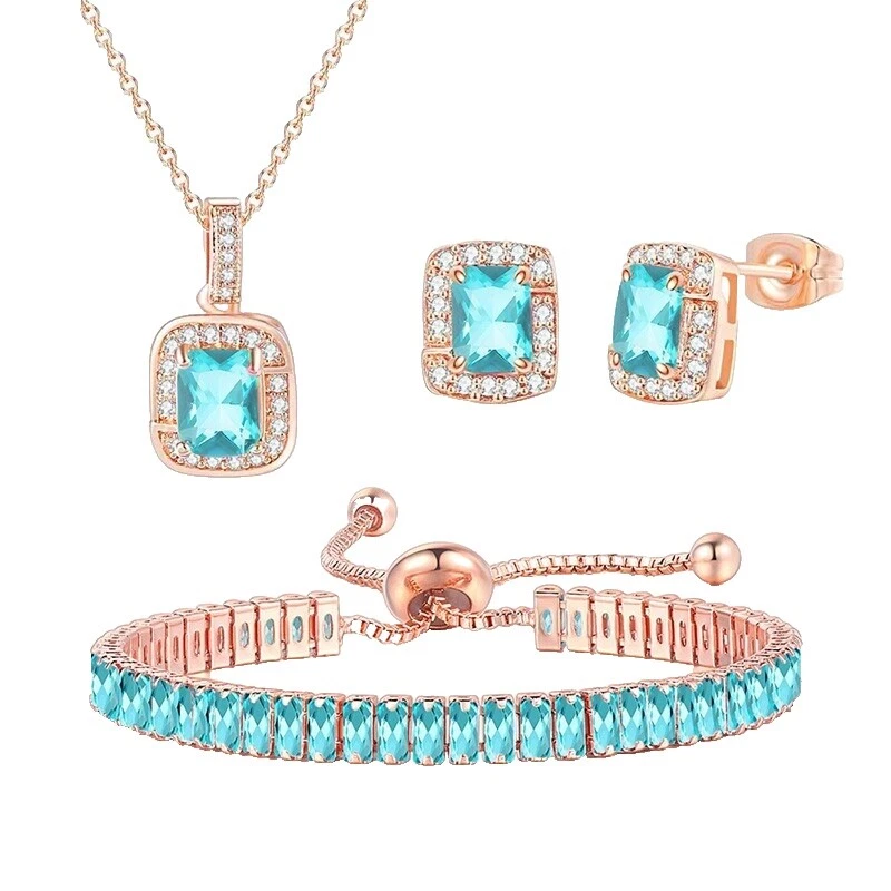 Topaz Rose Gold Plated Fashion Jewelry