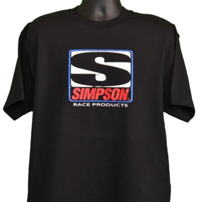 #ad Simpson Race Products Men#x27;s Short Sleeve Black T Shirt with Logo XL $20.39