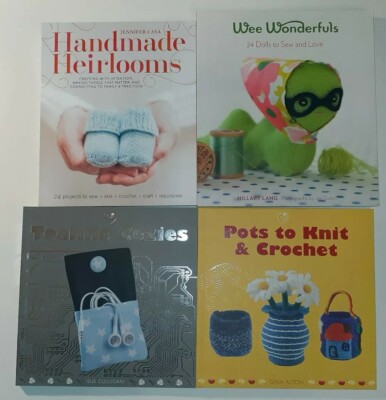 Sewing, Knitting, & Crocheting Lot 4 Books On Various Stitching Projects! New