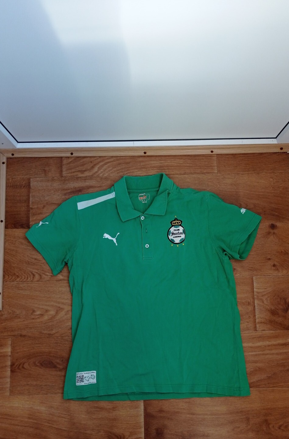 Vintage Club Santos Laguna  Puma Green Jersey Shirt Polo Size Medium  Brazil