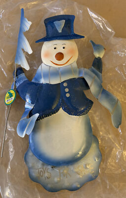 NWT YARDWORKS ORIGINALS Metal SNOWMAN Figure Christmas Decoration GARDEN DECOR