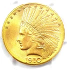1910-D Indian Gold Eagle $10 Coin - PCGS MS65+ Plus Grade - $17,500 Value