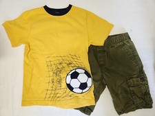 Gymboree Boy's Summer Outfit Size 8 Soccer Tee Shirt and Cargo Shorts
