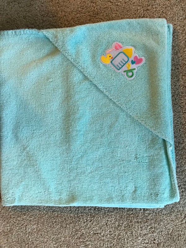 Handmade Baby Bath Towel ~ Green ~  40 in x 34 in
