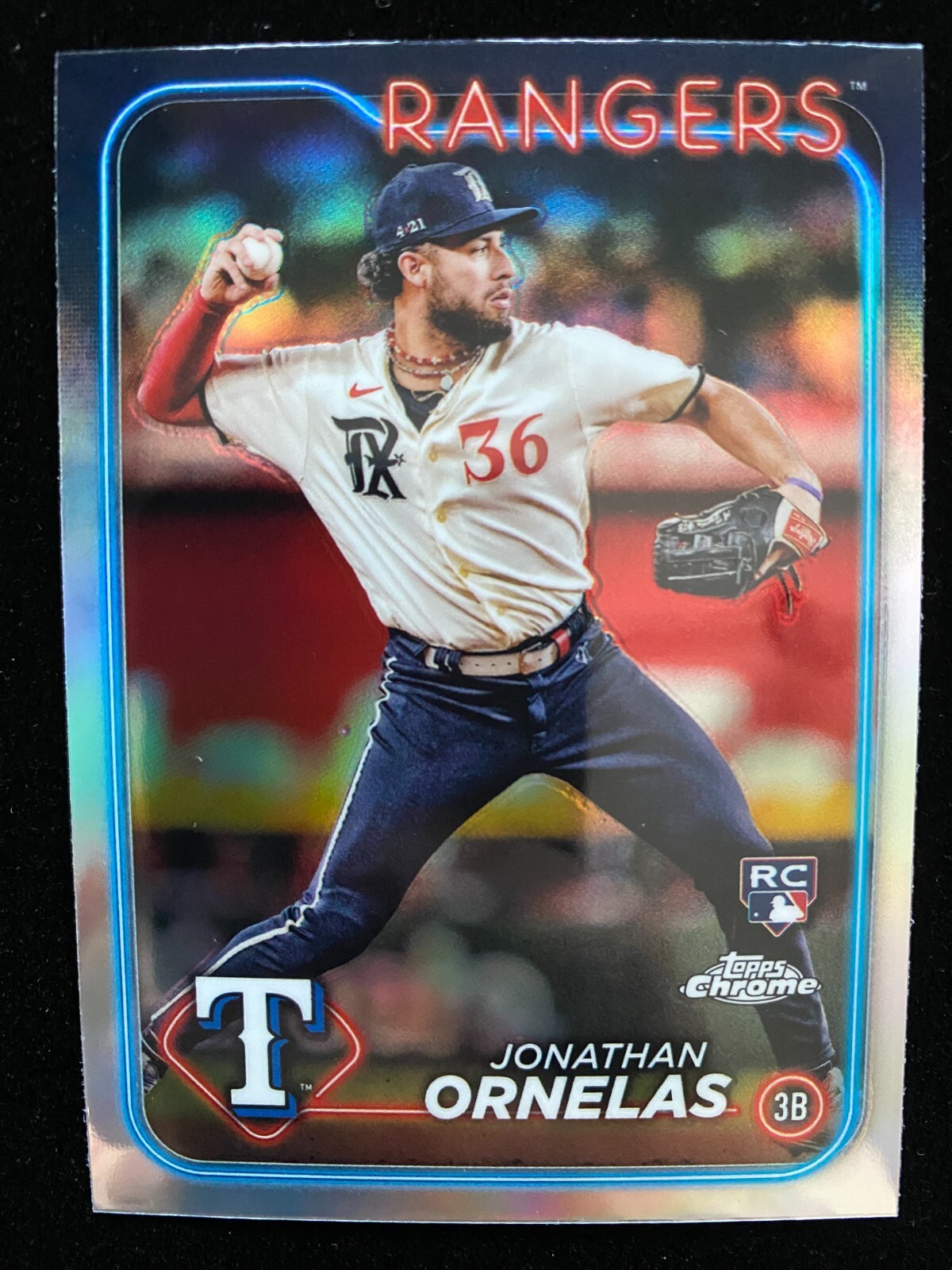2024 Topps Chrome Jonathan Ornelas Silver Refractor Rookie Card #74 Texas Rangers RC
