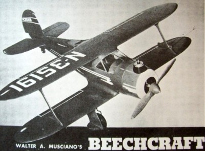 BEECH STAGGERWING G17S PLAN + CONSTRUCTION ARTICLE for 32'' UC Model Airplane