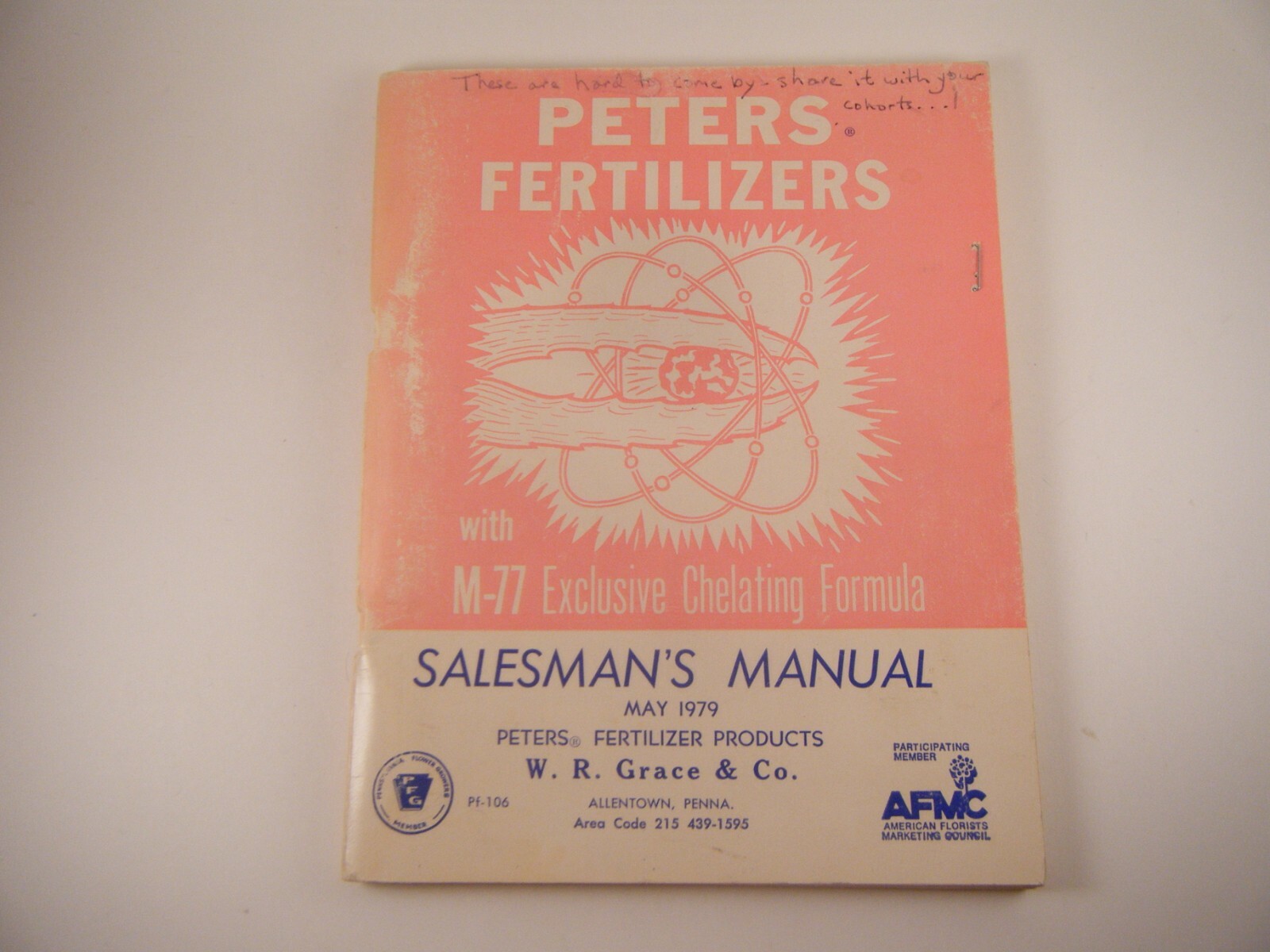 Peter's Fertilizers Salesman's Manual Vintage 1979 Grace M77 Chelating