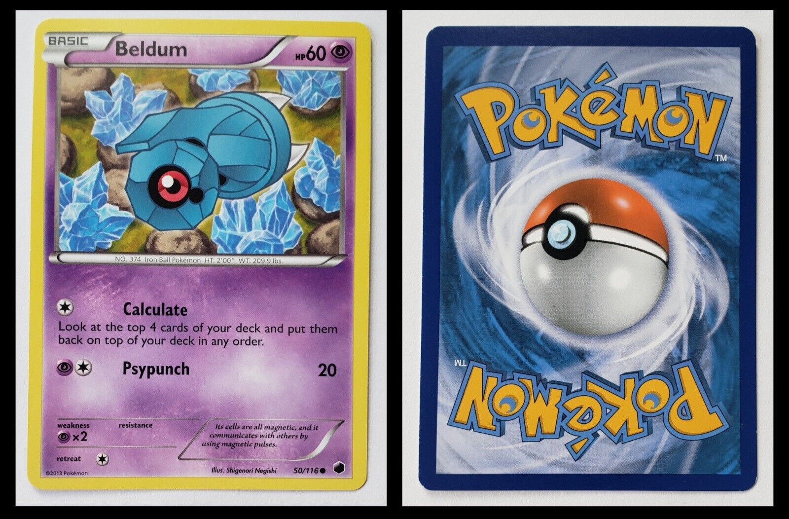 2013 Pokemon BELDUM Card TCG 50/116 Plasma Freeze Team Basic HP 60 MINT (C)