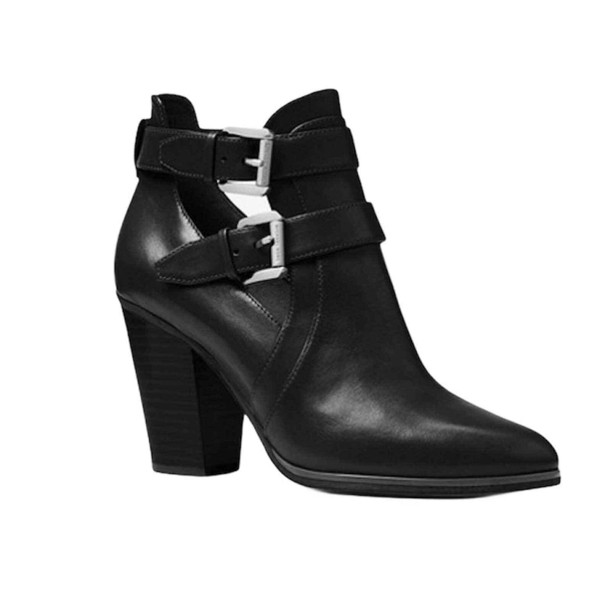 NWOB MICHAEL MICHAEL KORS Walden Black Leather Booties 8.5 eBay