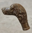 Victorian Walking Stick handle with Antique Bronze Dog Head Walking Stick handle