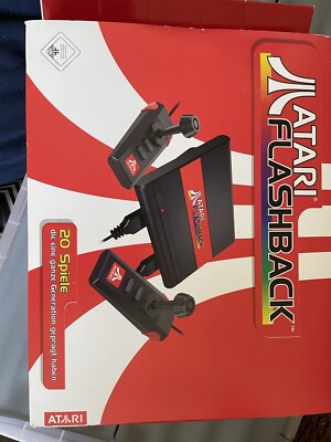 Atari 2600   Flashback Konsole mit 20 Spiele | 2 Joystick-Controller | A/V   NEU