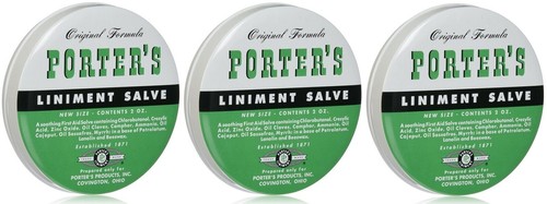  3 Pack Original Formula Porter s Liniment Salve 2 Oz Each For Cuts 