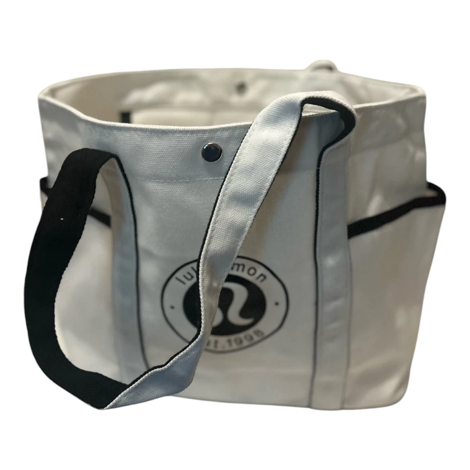 Lululemon Large Tote Bag New W/O Tags White Canvas Gym Yoga Beach - Image 2 of 4