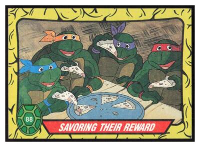 1989 Topps Teenage Mutant Ninja Turtles #88 Savoring Their Reward -