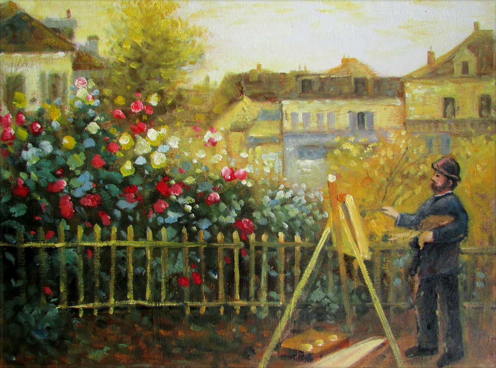 Framed Quality Oil Painting Renoir's Painting in His Garden Repro