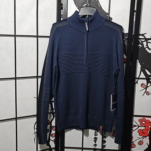 Obermeyer Vince Knit 1/2 Zip Sweater Size Small Admiral NWT - Image 2 of 4
