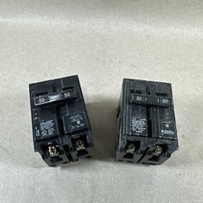 Two 2 Siemens Q250 2 Pole 50 Amp 120/240VAC Circuit Breaker Type QP250 Lot Of 2