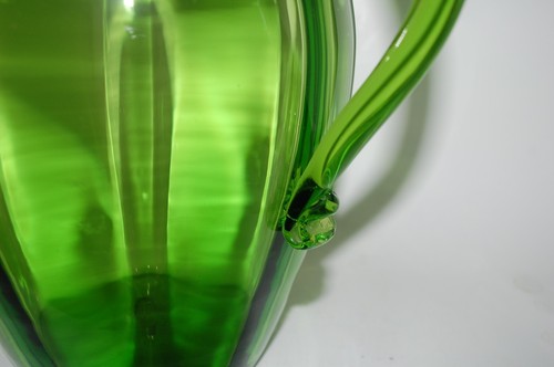 Large Vintage Blenko 6415 Joel Myers Green Ribbed Optic Pitcher. Exc. Cond 13” - Picture 10 of 12