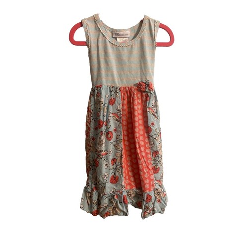Robe Sans Manches Bonnie Jean Taille 6, Couleur Rouge/beige Avec Nœud Avant - Longueur 28 Pouces, Fermeture éclair Dans Le Dos