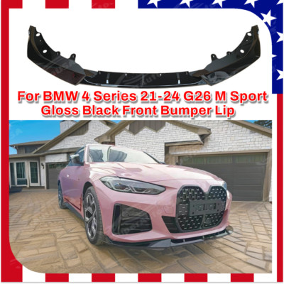 For BMW 2021-24 G26 430i Gloss Black Front Splitter Lip Spoiler Lower Bumper Lip