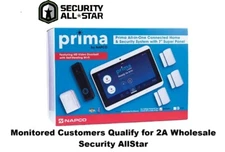 Napco Prima Security System with Video Doorbell Door Window Sensors and Motion