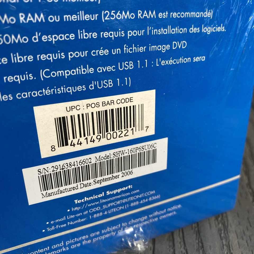 LiteOn SHW-160P6SU06C 16X EXTERNAL DVD + -RW DRIVE EZ-DUB - NEW SEALED - Image 4 of 4