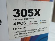 Premium Toner 305x Black/Cyan/Yellow/Magenta Quad LaserJet Toner Cartridge Set