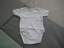 Alana Body Gr. 74/80 Weiß Hellgrün Kurzarm Bio Baumwolle GUTER ZUSTAND