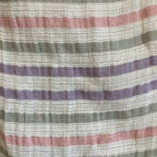 Aden Anais Baby Blanket 44 Pink/Purple/Gray/White Striped Swaddle Muslin EUC