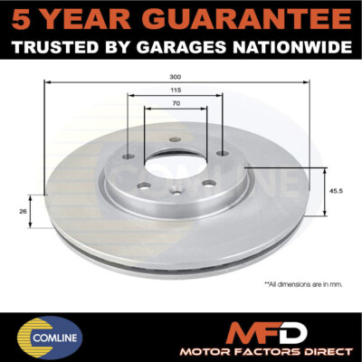 Fits Vauxhall Astra Zafira Mokka + Other Models Comline Front Brake Disc #1