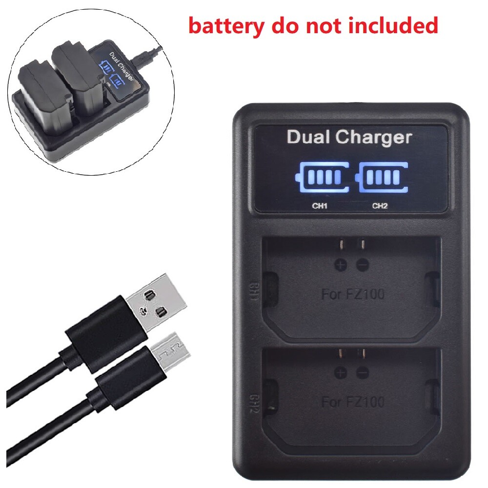 USB Dual Battery charger for Sony NP-FZ100 BC-QZ1 Alpha a6600 a9S Alpha A7C  a7C