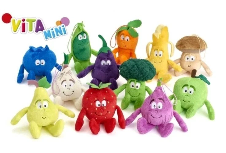 12 VITA MINI PELUCHE Collezione Completa Vitamini Coop Goodness Gang Plush Toys