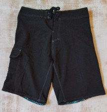 NWT Burnside Swim Shorts Mens Black Size 32 Zip Pocket Board Shorts