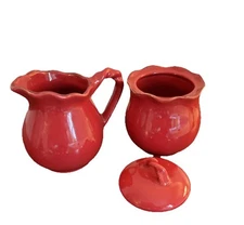 Cream-Sugar With Lid-Village Collection Persimmon by PARK DESIGNS