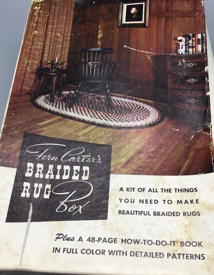 Vintage 1950s Fern Carter's Braided Rug Box Tools Manual How To Patterns - Image 2 of 4