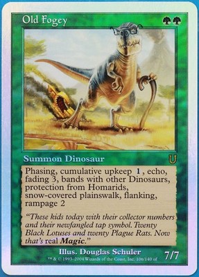 Old Fogey FOIL Unhinged PLD Green Rare MAGIC MTG CARD (ID# 473326) ABUGames