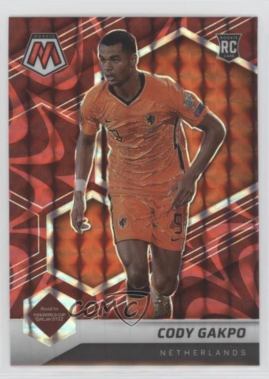 2021-22 Panini Mosaic FIFA Road to World Cup Reactive Red Prizm Cody Gakpo 0g27
