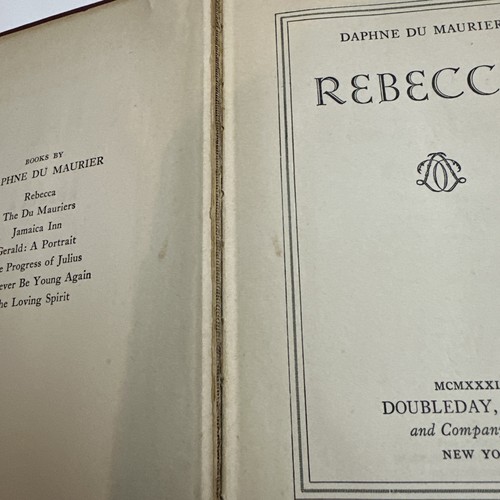 Rebecca by Daphne Du Maurier 1939 Hardcover Doubleday Doran - Picture 9 of 22