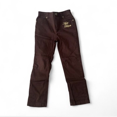 Apple Bottoms girls Brown Straight Pants Gold Embellished Pockets 