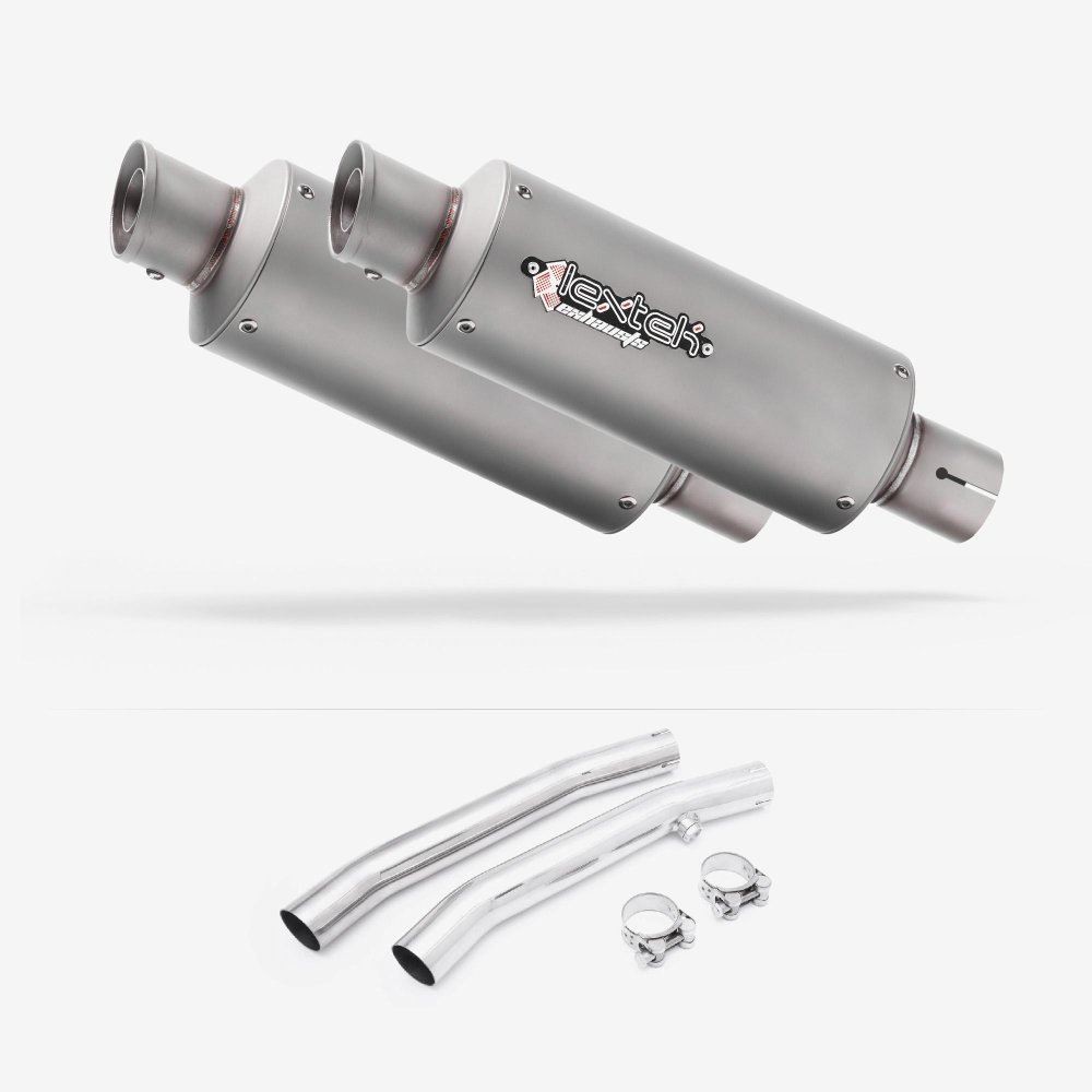 Lextek GP1 Matt S/Steel GP Stubby Exhaust 240mm with Link Pipes