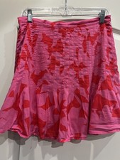 Vineyard Vines Women's Pink Cuckoo Tropical Floral Pintuck Mini Skirt - Size 8